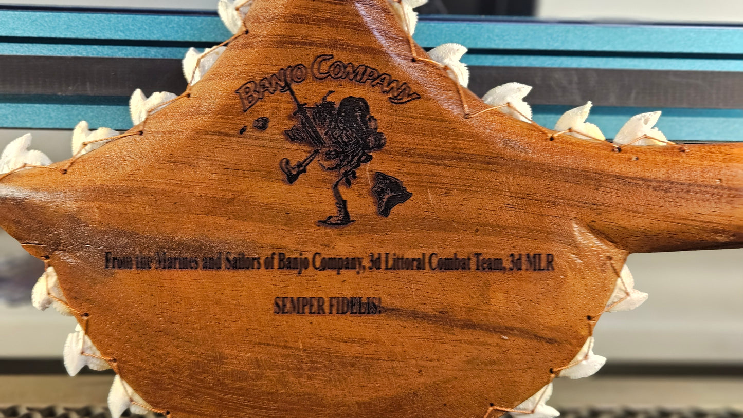 Engraved - Hawaiian War Axe/Club - Shark Tooth